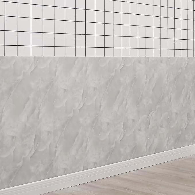 Haimin 3D Wall Panels Peel and Stick Marble Tile Look 10 Pack Waterproof | Lightweight, each 23.6x11.8in, total 19.4 sq ft. Kitchen & bath backsplash, bedroom/living rm decor. Marble-look faux tile. - Image 7
