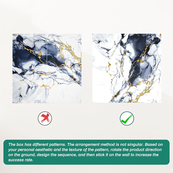 Peel and Stick PVC Wall Panels, Marble Look Tiles for Backsplash, 12 Packs | 23.6"x11.8", Waterproof, Renter-friendly Wall Tile for Kitchen, Bathroom, Shower, Laundry Room (Not Real Tile, Not for Floor) - Image 7