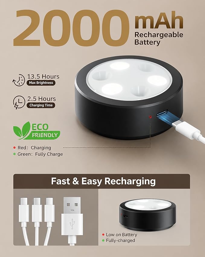 EZVALO Picture Lights for Wall, 2000mAh Rechargeable Battery Magnetic Poster Lights with 3 Color Temps & 12 RGB, Remote Dimmable Timer Painting Light, Wall Decor Light for Art Display, Frame (3 Pack) - Image 2