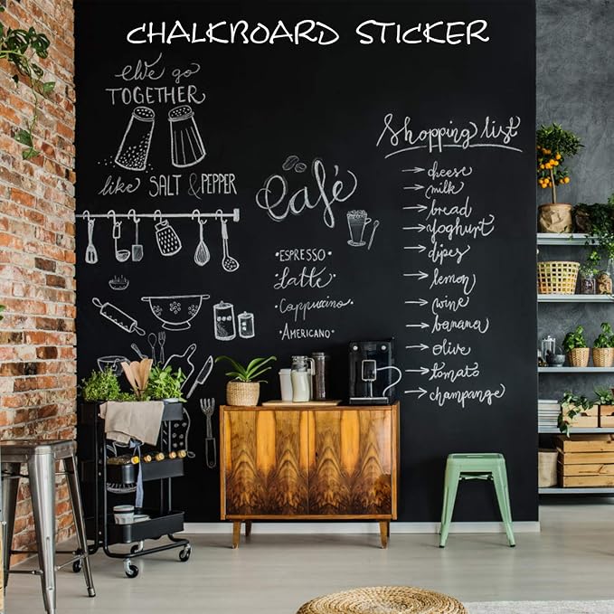 Chalkboard Wall Sticker Wall Decal Blackboard Wallpaper Large Chalkboard Contact Paper Roll KDG Self Adhesive DIY Reusable Erasable Stickers - Image 6