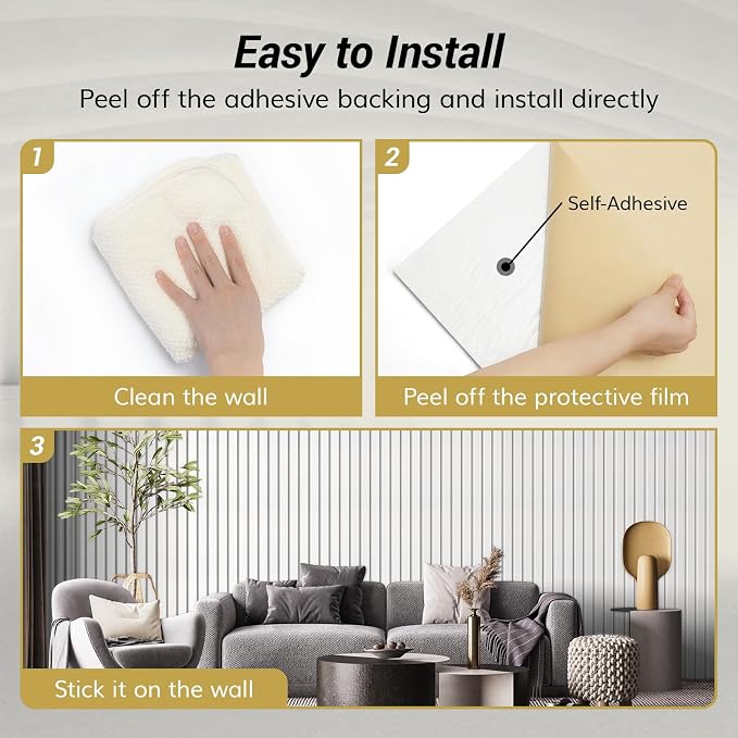 TONOR Dual-Layer Thickened Acoustic Wall Panels-4 Pack 47.2"x23.6"x0.72" | Self Adhesive High Density Sound Proof Panels for Walls, Peel and Stick Wall Panels for Interior Wall Decor, White - Image 5
