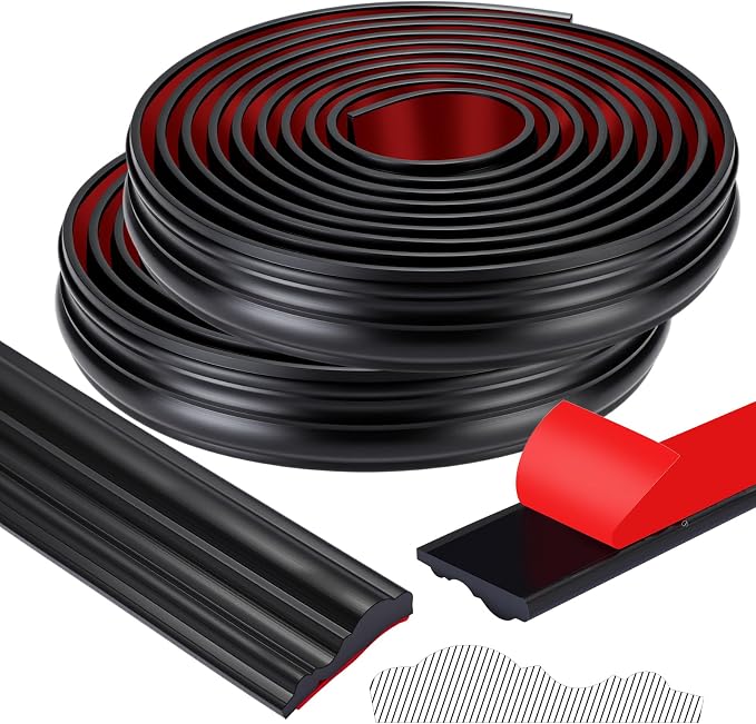 32.8ft x 2.36 Inch Flexible Peel and Stick Molding Trim for Wall, Baseboard, Backsplash, Tile Edge, Chair Rail, Mirror-self Adhesive Trim for Bathroom Wall Door Floor Corner Window, Black by Innconee