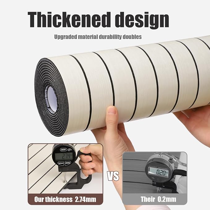 Chejiaye Peel and Stick 3D Wall Panel -15.75"x118"Soundproof Self-Adhesive Wall Sticker, Removable Thick PVC Slat Contact Paper for Kitchen Bedroom,Ceiling Wall Decoration Wood Grain (Light White) - Image 5