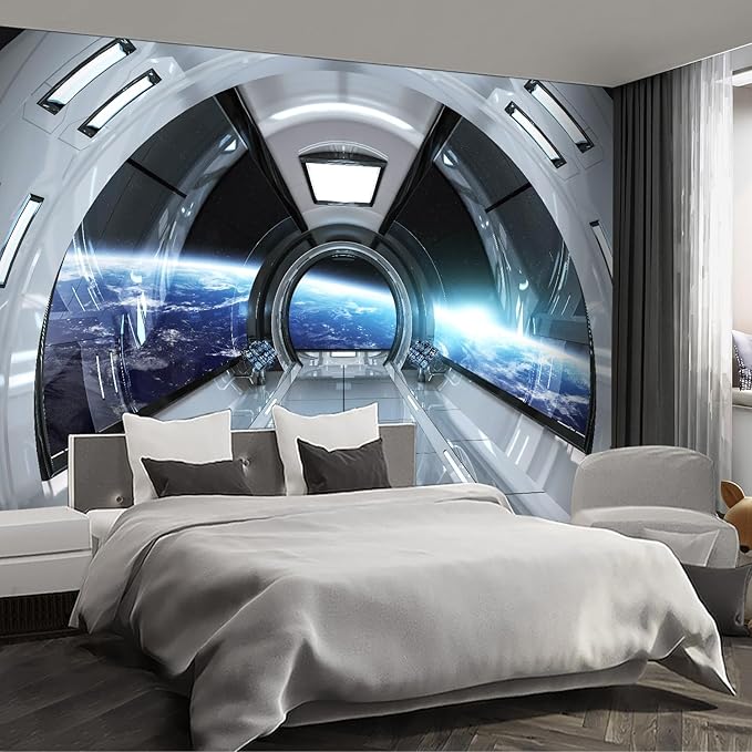 Spaceship Large wall murals Peel and Stick self Adhesive Wallpaper for Bedroom Living Room - 108"x157" by Fightal