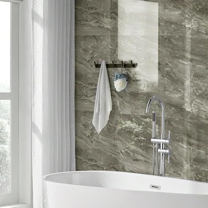 10pcs Marble Peel and Stick Waterproof Wall Panels,Heat-Resistant Backsplash Tile, 23.6"x11.8" PVC Foam Wall Sticker for Kitchen,Living Rooms, Bedrooms TV Walls,Grey (Not Real Tile 19.4Sq. Ft.) - Image 2