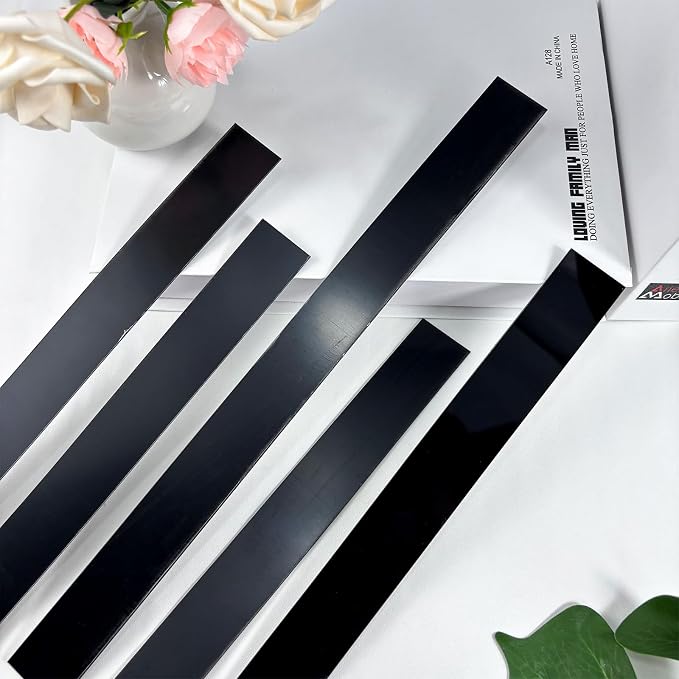 20-Piece Peel-and-Stick Acrylic Mirror Wall Trim (Black) - Image 3