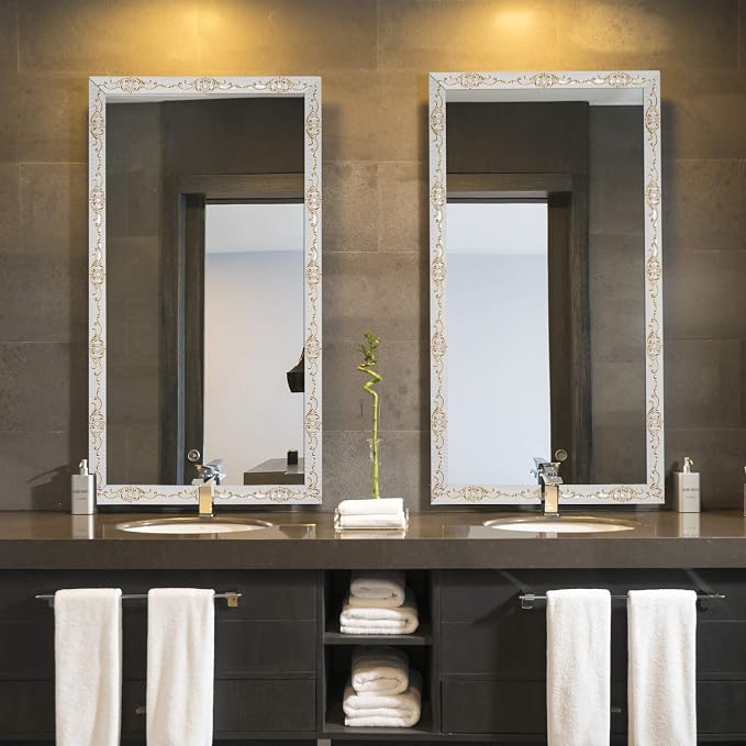 NeatiEase Flexible Molding Trim Wall Trim Self Adhesive, 16.4 Feet Peel and Stick Mirror Frame Border, Waterproof Bathroom Decor, Home Decor (Gold) - Image 6