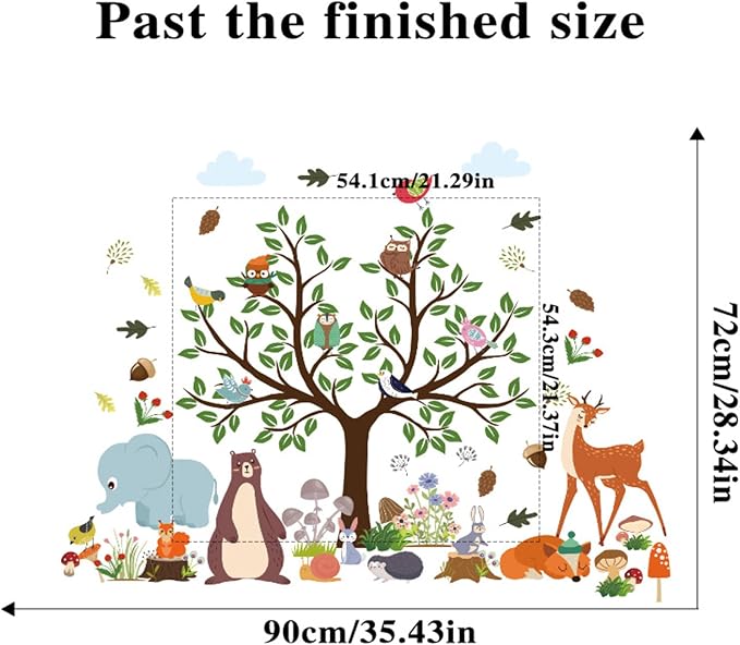 Arawat Tree Wall Decals Stickers Decor for Bedroom Living Room Zoo Animal Tree 3D Wall Stickers & Murals Decor for Bedroom Art as Decorations - Image 6