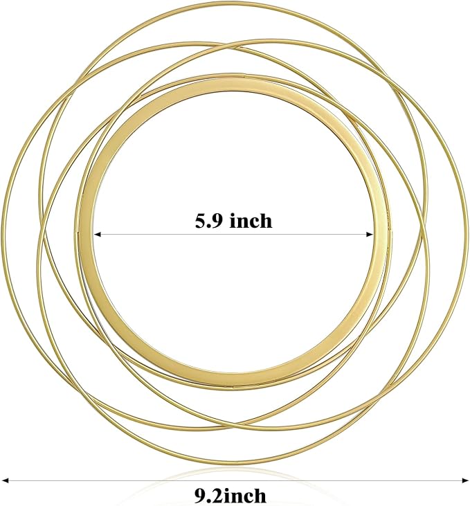 3 Set Round Mirrors for Wall Decor Living Room Bedroom Bathroom Dining Room Metal Circle Mirror Set Boho Decorative Sunburst Wall Art Accent Entryway - Gold 9.5 in - Image 7