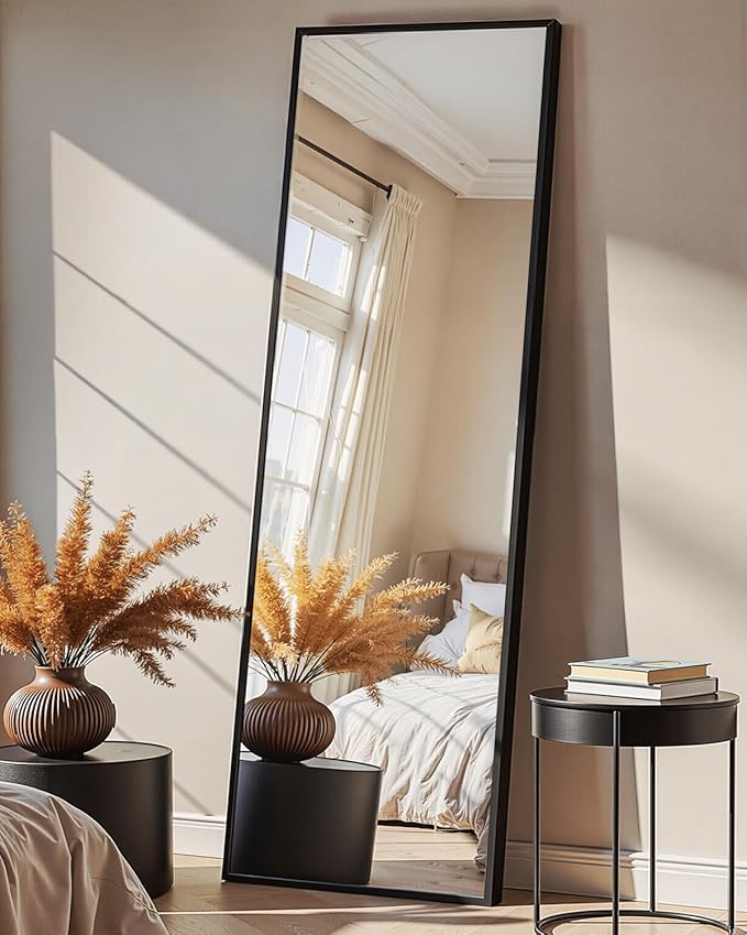 TRAHOME Full Length Floor Mirror 56"x15", Large Standing Body Mirror, Black by TRAHOME
