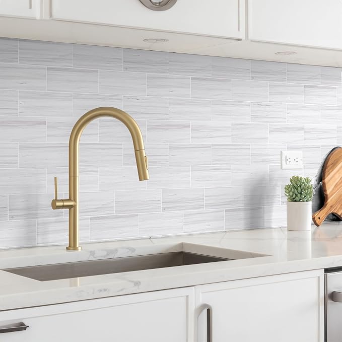 StyloVue 100 Pieces Peel and Stick Backsplash for Kitchen, 3" x 6" PVC Subway Tile 2026 Upgraded Dolomite Star Gray Backsplash Stick on Tile Elevate Kitchen Fireplace RV - Image 3