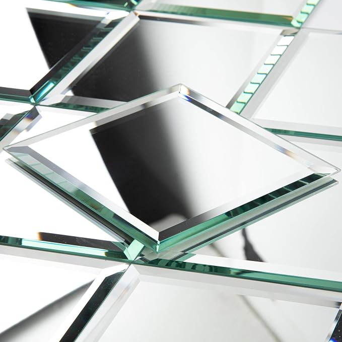 Peel and Stick Beveled Mirror Tile, Mirror Backsplash Tiles 6x8 Inch Diamond for Kitchen Bathroom Wall 16 Pcs, 2.6 SQ.FT - Image 5