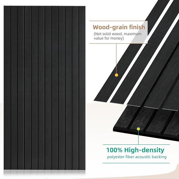 Acoustic Panels, 10 Pack Sound Proof Panels,47.2”x23.6”, Smoky | Simulated Wood Grain Finish Acoustic Wall Panels,Sound Dampening Panels,Sound Absorbing Panels for Office,Home Theater,Studio - Image 3