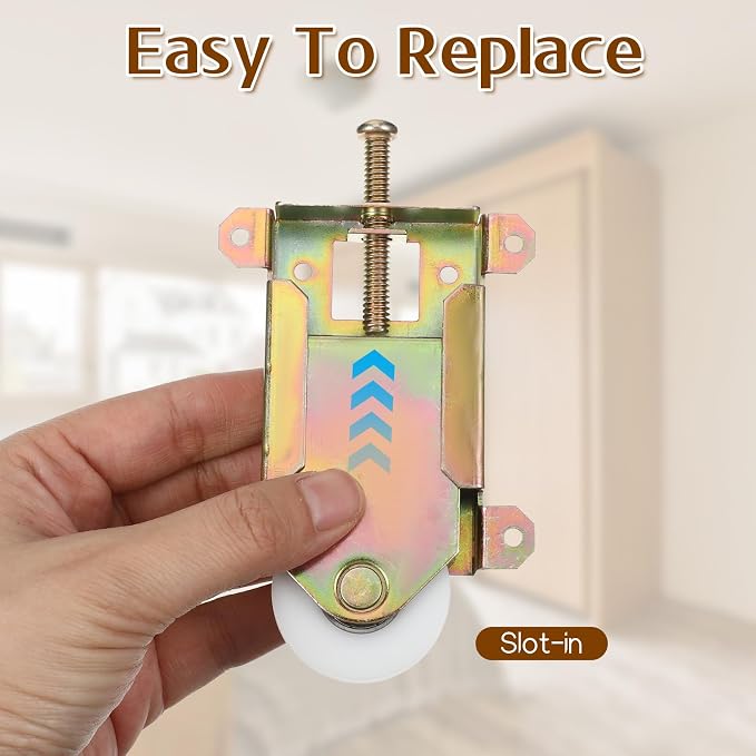 4 Pcs 2-1/2" Sliding Mirror Closet Door Rollers Replacement Assembly - Image 4