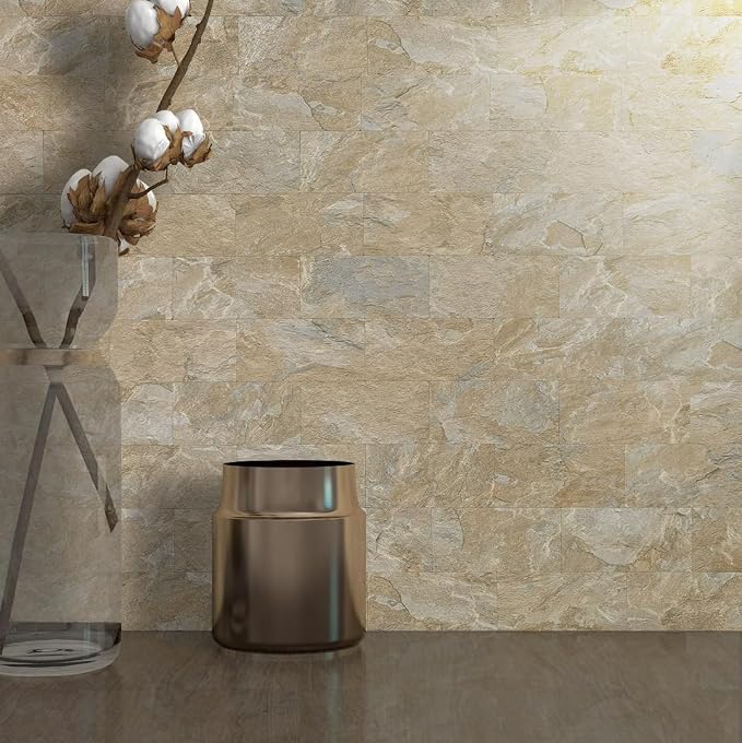 AULIGET Sandstone Peel and Stick Backsplash Wall Tiles, 3" x 6" PVC Faux Stone Stick on Tiles, Pack of 4 - Image 4