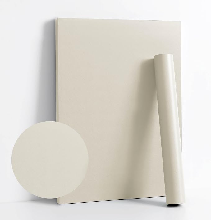 Dimoon 118''x15.7'' Cream Skin Peel and Stick Wallpaper Contact Paper Modern Self Adhesive Wall Paper Removable Renter Friendly Textured Solid Color Cabinet Vinyl Roll (118''x15.7'',Cream Skin) by DIYYOURMOON