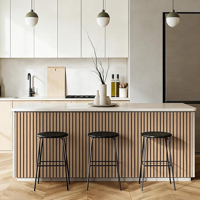 myforHD Wallpaper Peel and Stick Wood Grating Stripe Self-Adhesive Wallpaper Faux Wood Contact Paper Wood Slats Self Adhesive Wall Paper PVC Vinyl Film Removable Waterproof 17.3" x 393" - Image 5