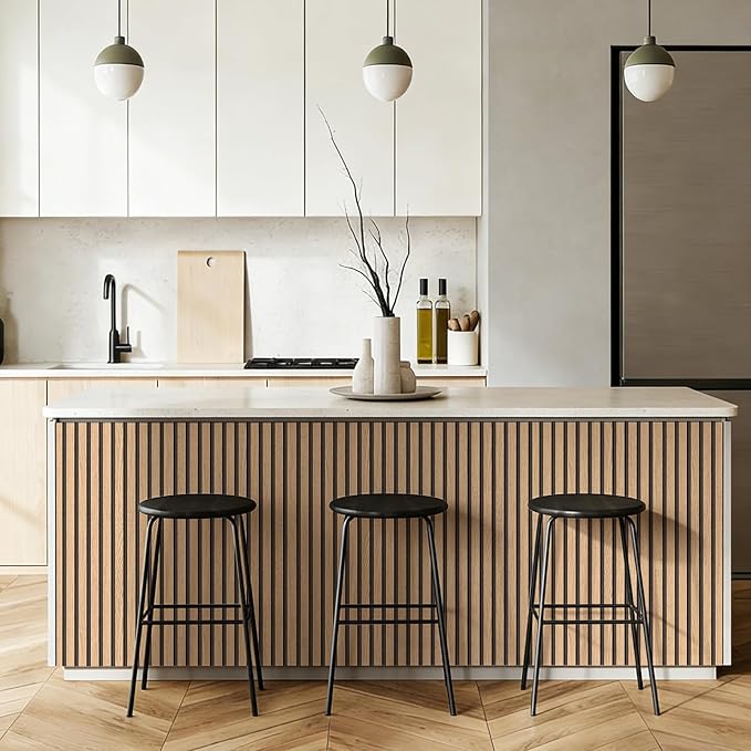 myforHD Wallpaper Peel and Stick 17.3" x 118" Wood Grating Stripe Self-Adhesive Wallpaper Faux Wood Contact Paper Wood Slats Self Adhesive Wall Paper PVC Vinyl Film Removable Waterproof - Image 5