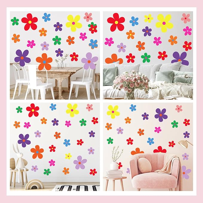 TaoBary 12 Sheet Daisy Wall Sticker Decal Large Floral Wall Sticker | Big Flower Wall Sticker, Colorful Daisy Decal, Daisy Bedroom Room Decor, Removable Peel and Stick, Nursery Home Wall Decor - Image 7