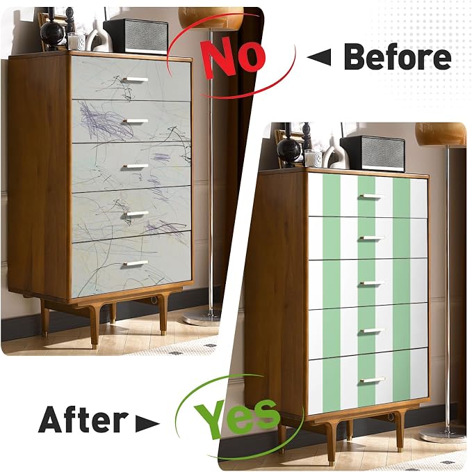 Green and White Striped Wallpaper Peel and Stick Wallpaper Self-Adhesive Removable Waterproof Wall Paper for Walls Modern Vinyl Film 17.3”x480” - Image 4