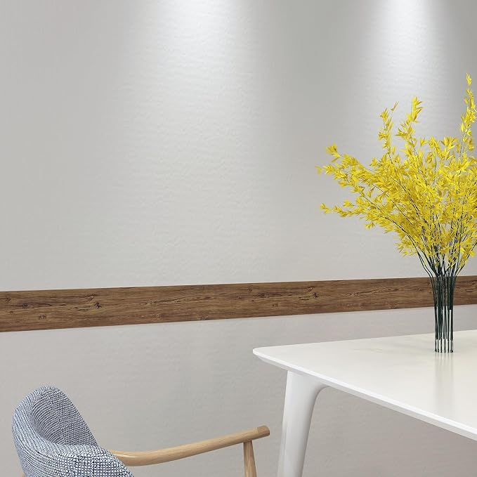 Decotalk Wallpaper Border Peel and Stick 3"x590" Wood Contact Paper Border Wood Grain Wall Border for Bathroom Waterproof Removable Wallpaper Border Brown Wood Contact Paper Sticker for Walls - Image 6