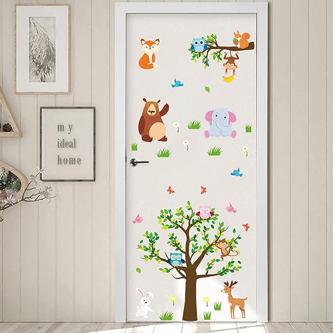 Arawat Animal Tree Wall Decals Decor for Bedroom Living Room Zoo Stickers for Living Room 3D DIY Wall Décor Stickers & Murals Art as Decorations - Image 3