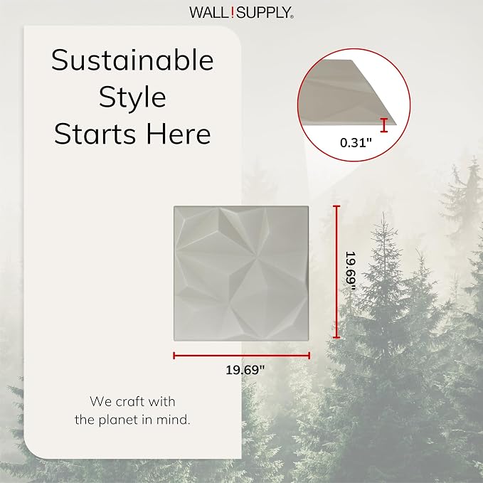 Wall!Supply 3D Geo Lite Wall Panels, 12-Pack, Cashmere | Lightweight XPS Foam, Wallpaper Alternative, Easy DIY Installation, Covers 32.29 Sq Ft, for Living Room, Bedroom, Office - Image 5