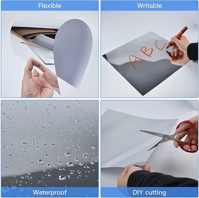16 Pcs Flexible Mirror Reflective Stickers，Non Glass Safety Reflective Mirror, 12 x 12 in Self Adhesive Square Cuttable Acrylic Film Mirror for DIY Craft Home Wall Decoration - Image 3