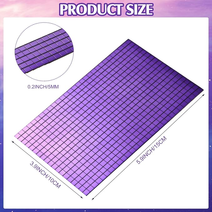 7200 Pieces Purple Disco Mirror Tile Self-Adhesive Mirrors Mosaic Tile - Image 2