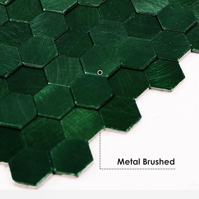 STICKGOO Peel and Stick Backsplash Tiles, Stick on Mosaic Self Adhesive Tiles, 3D Hexagon Backsplash for Kitchen Bathroom Fireplace Vanity (8PCS, Emerald Green) - Image 7