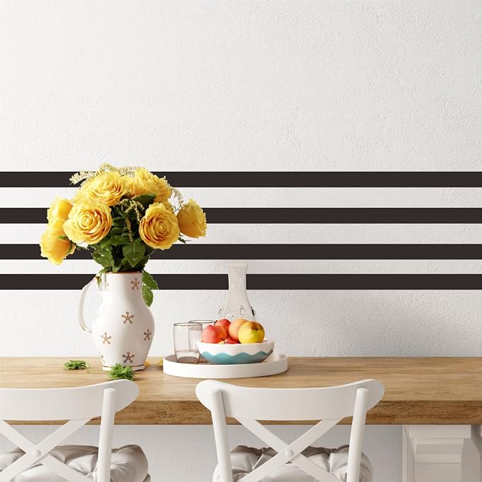 Striped Wall Decals Geometric Line Wall Stickers Black Decal Peel and Stick | Modern striped wall decor, minimalist line art wallpaper, removable vinyl art mural, self adhesive, for living room bedroom - Image 9