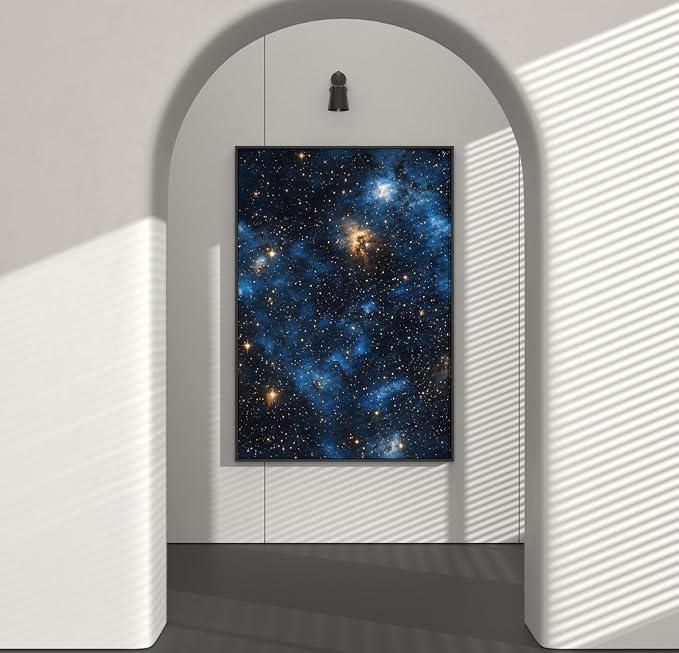 Laatse Dark Starry Sky Wallpaper Peel and Stick 17.5"x 118",Black/Blue | Self Adhesive/Removable/Waterproof/Thick Vinyl Contact Paper for Bathroom Bedroom Shelf Cabinet Drawer,Prepasted,Easy Peel - Image 4