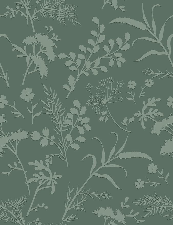 Heroad Sage Green Peel and Stick Wallpaper Boho Floral Contact Paper for Cabinets Waterproof Leaf Removable Wallpaper Self Adhesive Decorative Wall Paper for Bedroom Bathroom Walls 17.3''x196'' by HeroadBrand