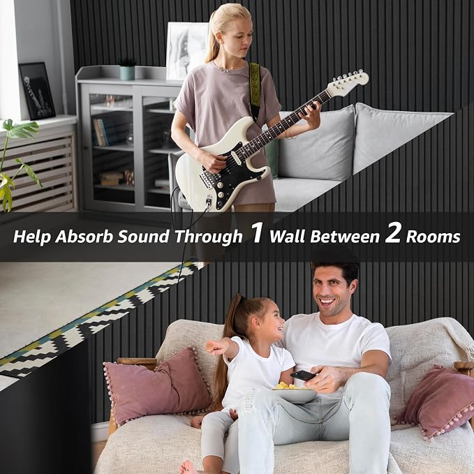 Art3dwallpanels Acoustic Panels, 48" X 12" X 0.35", Black, 10 Pack | Soundproof Wall Panels, Self Adhesive, High Density Sound Absorbing, Acoustic Treatment for Recording Studio, Office - Image 8