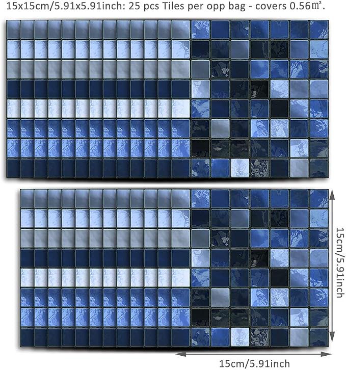 Alwayspon 25 Pcs Self-Adhesive Transfer for Home Decor, Peel and Stick Tile Decal, Water-Proof Backsplash Sticker for Kitchen Bathroom, 6x6inch - Image 6