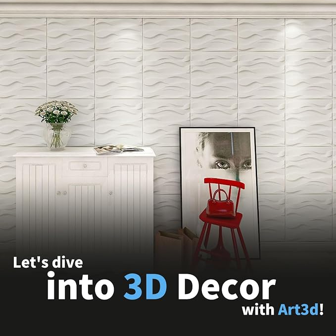 Art3d Decorative 3D Wall Panel, 32 Sq.FT PVC Interior Wall Decor for Living Room, Bedroom, Lobby, Office, Shopping Mall, White - Image 7