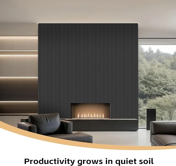 RITOLLO 4 Pack Wood Panels for Wall, 92.5"×12.6" Wood Slat Acoustic Panels for Wall, Soundproof Panels, 3D Fluted Panels for Interior Wall Decor (Black) - Image 8