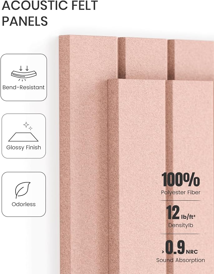 Fluxynara 48" x 36" Large Felt Bulletin Board, Pink | 12 Pack Cork Board Alternative with 60 Safe Adhesive Tabs, Pin Boards for Wall Decor, Home, Office, Classroom,Dorm - Image 5