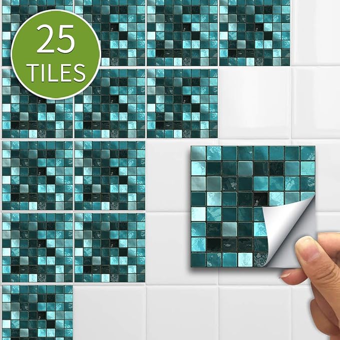 Alwayspon 25 Pcs Self-Adhesive Tile Transfer for Home Decor, Peel and Stick Wall Tile Sticker for Kitchen Bathroom, 4x4 Inch - Image 2