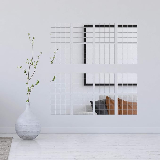 Jetec 25 Pcs Small Acrylic Square Mirror Tiles for Crafts DIY,4 Inches - Image 4
