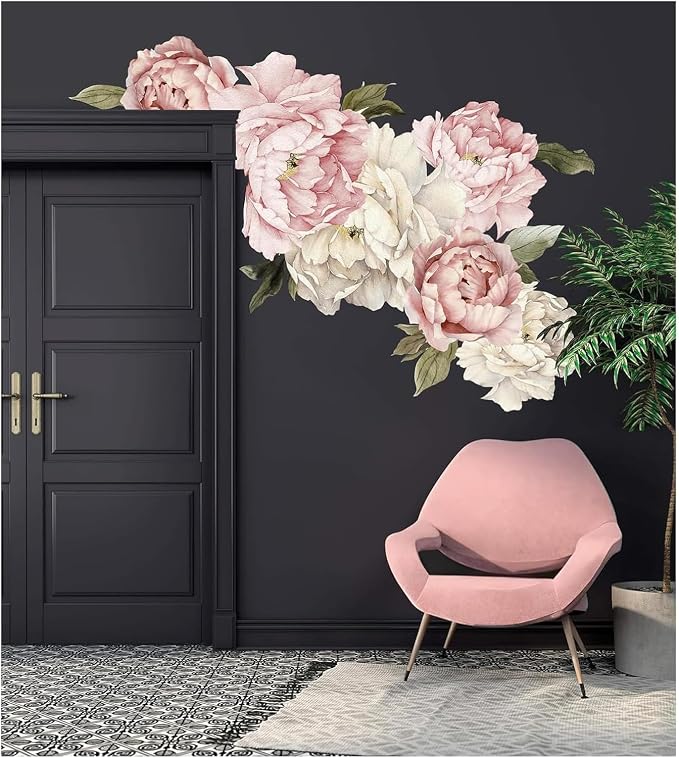 Floral Peonies Wall Decal, Peony Bouquet Flowers Removable Peel and Stick Wall Sticker - Image 7