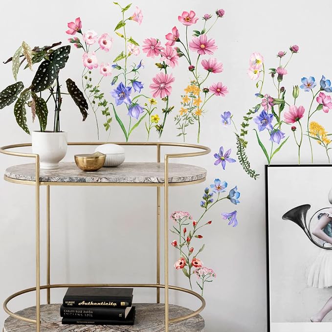 Large White Flower Wall Stickers, Removable DIY Romantic Cherry Blossom Tree Wall Murals Peel and Stick 3D Wall Art Stickers Murals Home Decor for Gilrs Bedroom Nursery Rooms Living Room - Image 5
