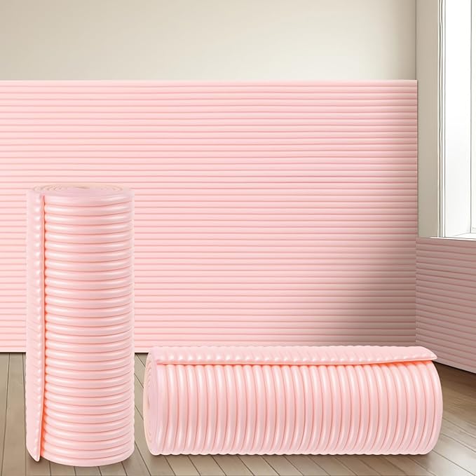 15.8 x 78.7 Inch Wall Padding for Kids, Pink, 1 Roll | Anti Collision Wall Padding Padded Wall Panels 3D DIY Headboard for Autism Playroom Nursery Bedroom Living Room Corner Guards by Unknown