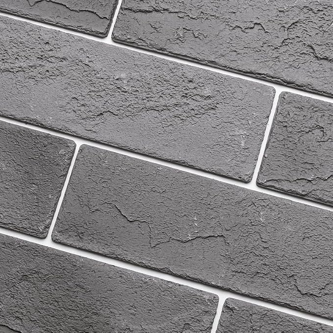 100 Vintage Grey Faux Brick Wall Tiles, 3D Thin Brick Veneers for Bedroom, Bathroom, Kitchen, Fireplace and Fence Wall Panels (14.2 sq ft) by TORURAL