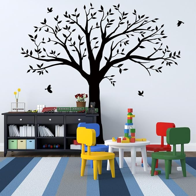 Family Tree Wall Decal - 'Family Like Branches On A Tree' Quote Lettering Wall Sticker for Bedroom Decoration (Black) - Image 3