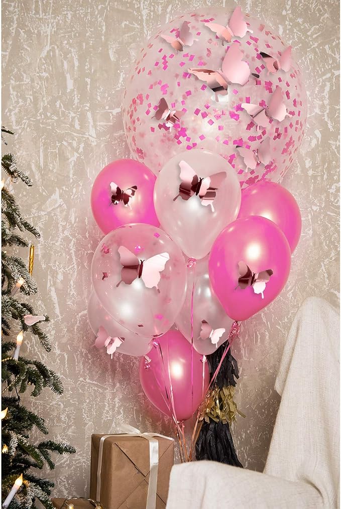 BBTO 48 Pcs 3D Butterfly Mirror Wall Decor,Rose Gold | Butterfly Stickers,3 Sizes,for Birthday Party Cake,Room Nursery Bathroom Wall Decor,Removable Peel Stick,Reflective - Image 6