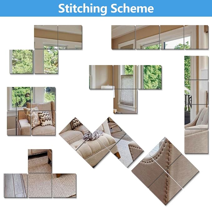 Unbreakable Mirror Tiles Self Adhesive,4PCS 8”x8” Toddler Mirror for Classroom Decor, Peel and Stick On Small Mirrors for Wall Decor, Shatterproof Plastic Mirrors Stickers for Kids Decorative - Image 9