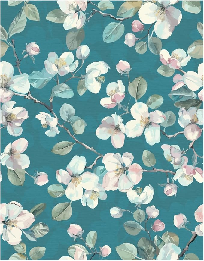 Peel and Stick Wallpaper Roll, It's Actually Cerulean Design | 17.5 x 216 in roll; Covers 26.25 sq ft; Vinyl peel & stick; No paste needed; Great for walls, shelves & cabinets. by WallWear