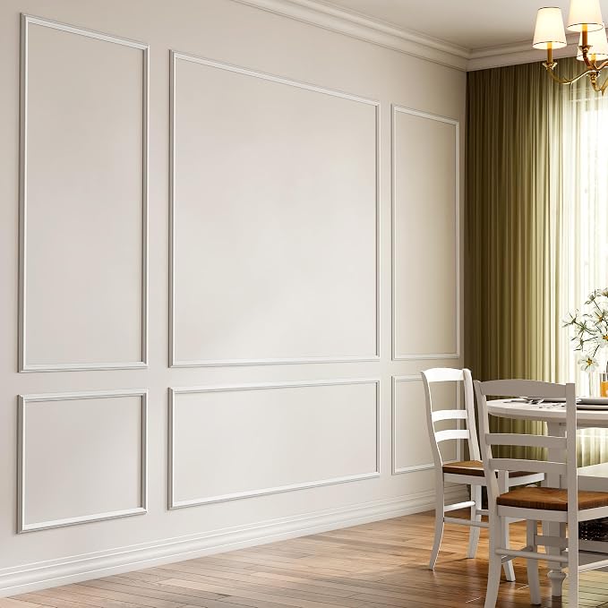INMOZATA Pre-Cut Peel and Stick Wall Molding Wainscoting Panels 87"x134" | Strong Adhesive, Paintable, Large Area, Easy to Install, Ideal for Interior Wall Decor Living Room Bedroom Hallway - Image 2