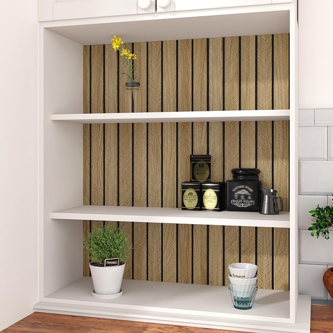 3D Wood Slat Panel for Walls Peel and Stick PVC Slat Wall Paneling | Peel and Stick Wood Panels Self Adhesive Flexible Wooden Slat Wallpaper for Bedroom Living Room Wall Decor Ceiling 118"x11.8" - Image 8